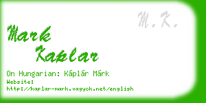 mark kaplar business card